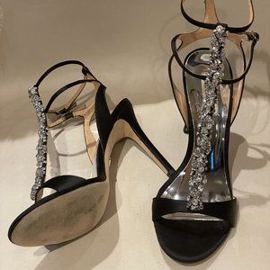 Badgley Mischka Hollow Strappy Stiletto Heel Jeweled Sandal